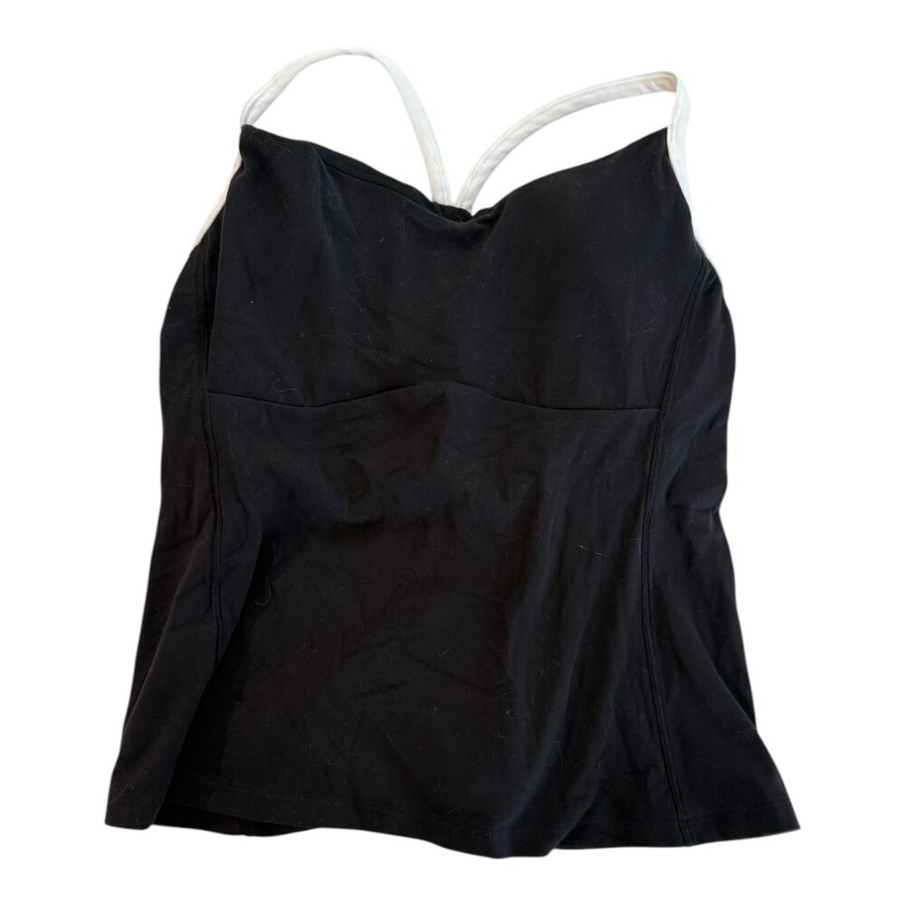Athleta Black Built-In Bra Workout Tank Top Medium M Shelf Bra Athletic Yoga Gym
